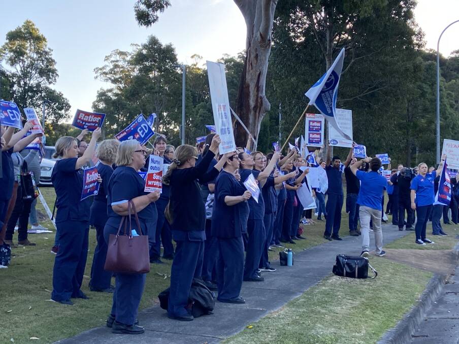 Protest: Nurses at Belmont Hospital voted to walk off the job for 24 hours on Wednesday after their request for better staff-to-patient ratios were denied and pay negotiations soured.