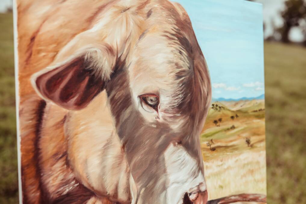 A Charbray bull artwork. Picture: Lucy Kinbacher 