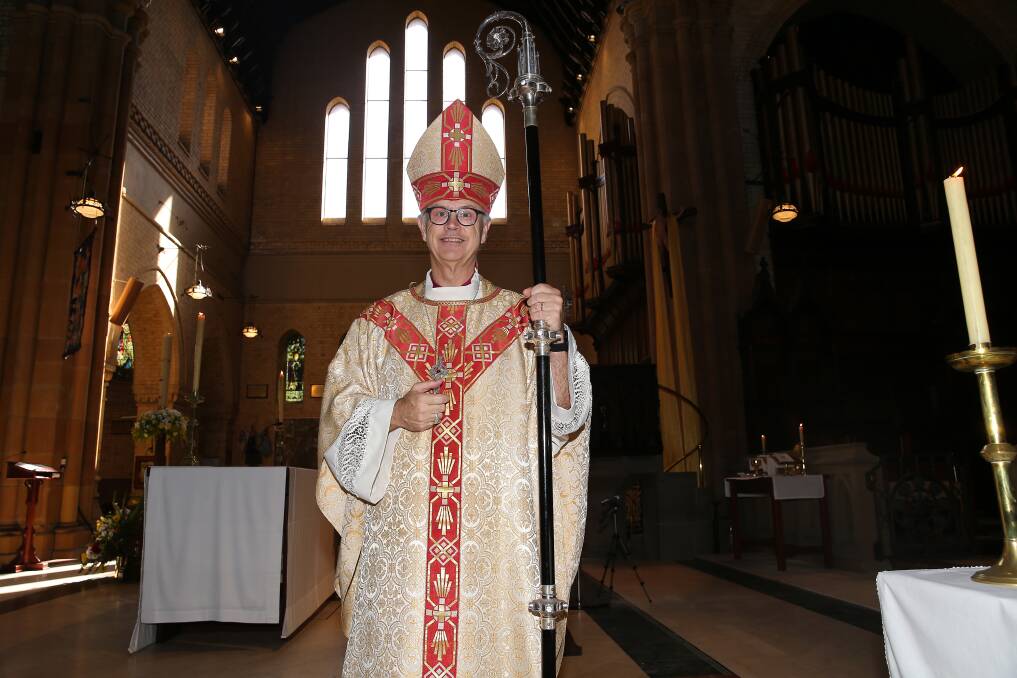 Anglican Bishop of Newcastle Peter Stuart at the Christ Church Cathedral Anglican Service on Sunday, April 9. Picture by Peter Lorimer 