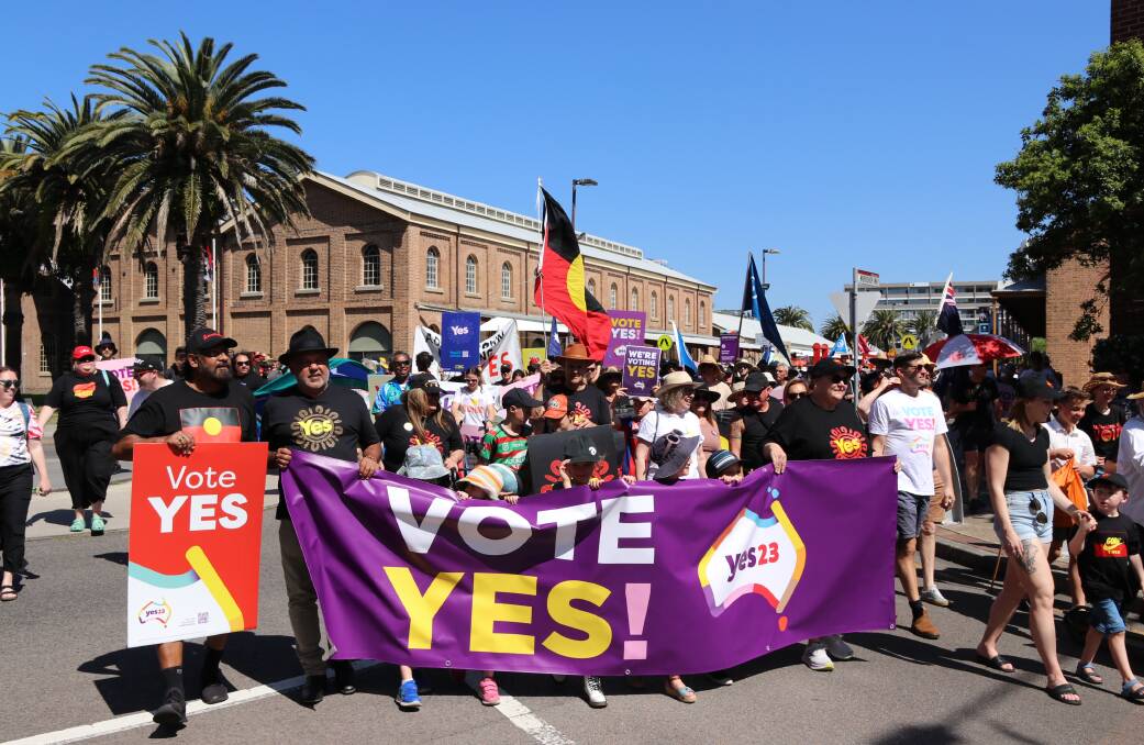 The University of Newcastle rally in support of a YES vote. Picture supplied