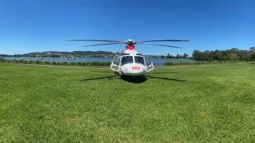 The Westpac Rescue Helicopter on scene at Booragul. Picture supplied
