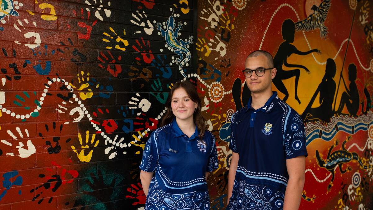 Ryan Wood, 18, and Ashlee Dawson, 17, will receive a Department of Education award for Outstanding Student Leadership. Picture by Jonathan Carroll