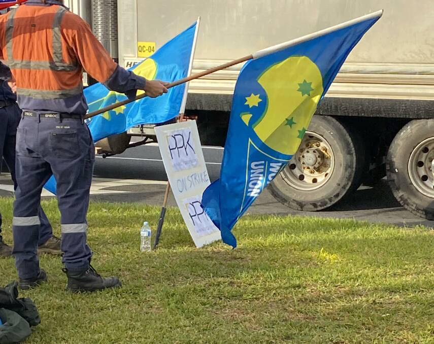Flags were waved at the PPK Mining Equipment rally on Thursday morning, April 13. Picture supplied