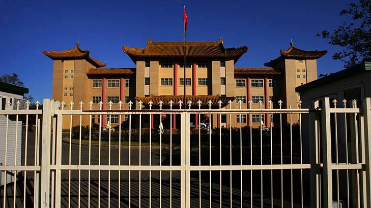 Fortress?: The Chinese Embassy in Canberra. Photo: Andrew Taylor