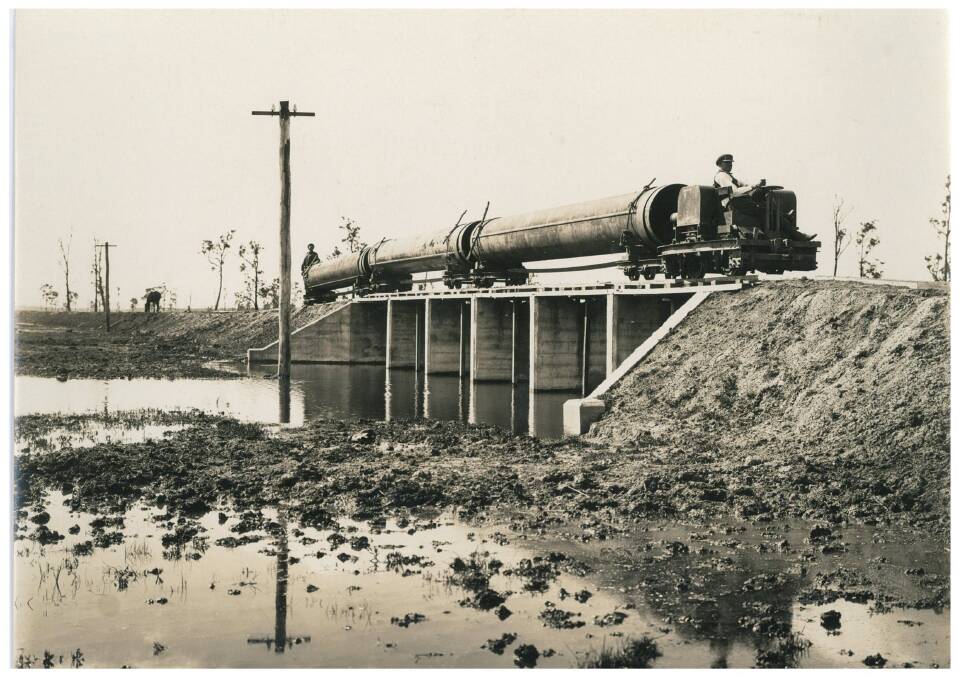 BIG PROJECT: Construction of the Chichester Trunk Gravity Main pipeline in the 1920s.