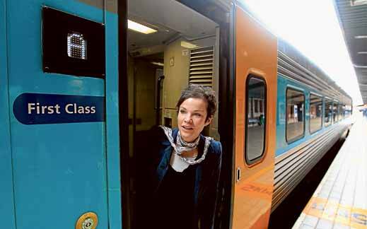 VIP ARRIVAL: Actress Sigrid Thornton, boards the Festival Express,