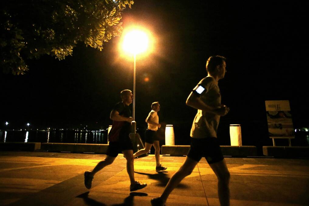ELECTION 2013: Opposition Leader Tony Abbott goes for an early morning run in Newcastle, NSW, on Tuesday 27 August 2013. Photo: Alex Ellinghausen