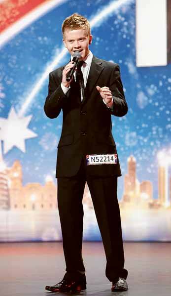 AT HOME ON STAGE: Liam Burrows wows the judges on Australia's Got Talent.