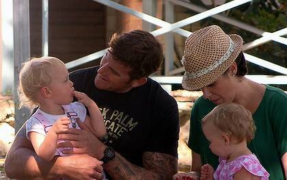 IVF parents  ... Ben Roberts-Smith at home with his wife children in a profile featured on Channel Seven's Sunday Night program.