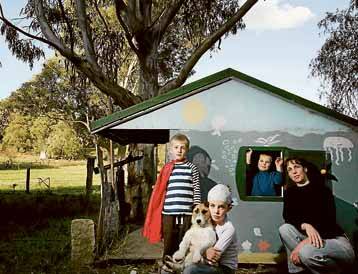 OUT OF THE LOOP: The Fitzpatricks, Ewan, Kiera, Lochlan and Elisa at their Paterson home yesterday, near where an Optus mobile tower is to be built. - Picture by Peter Stoop