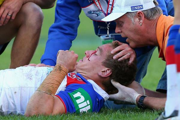FOGGY: Kyle O'Donnell after copping a Sam Burgess special on Sunday. Picture: Getty Images