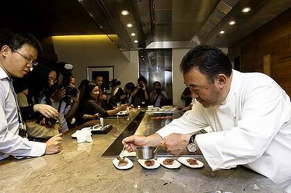 "Their passion for eating is incredible. It's a national sport" ... Tetsuya Wakuda at Waku Ghin.