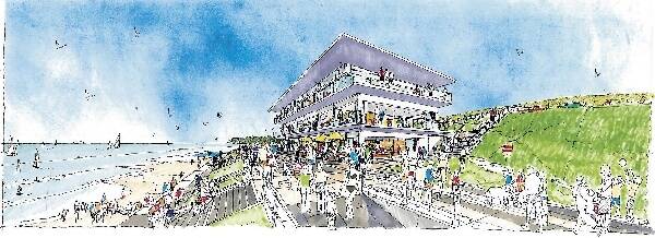 An artists impression of the proposed Surf House development at Merewether Beach. - Artwork by Crone Partners