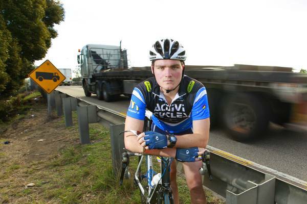  BLACK SPOT: Jarrod Dovey, at the site yesterday, said it was an ‘‘accident waiting to happen’’ Picture: Peter Stoop