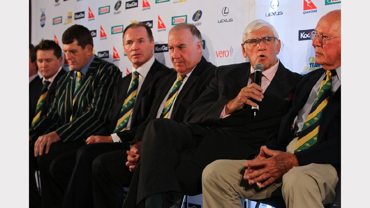 RUGBY UNION: Terry Curley, second from right.