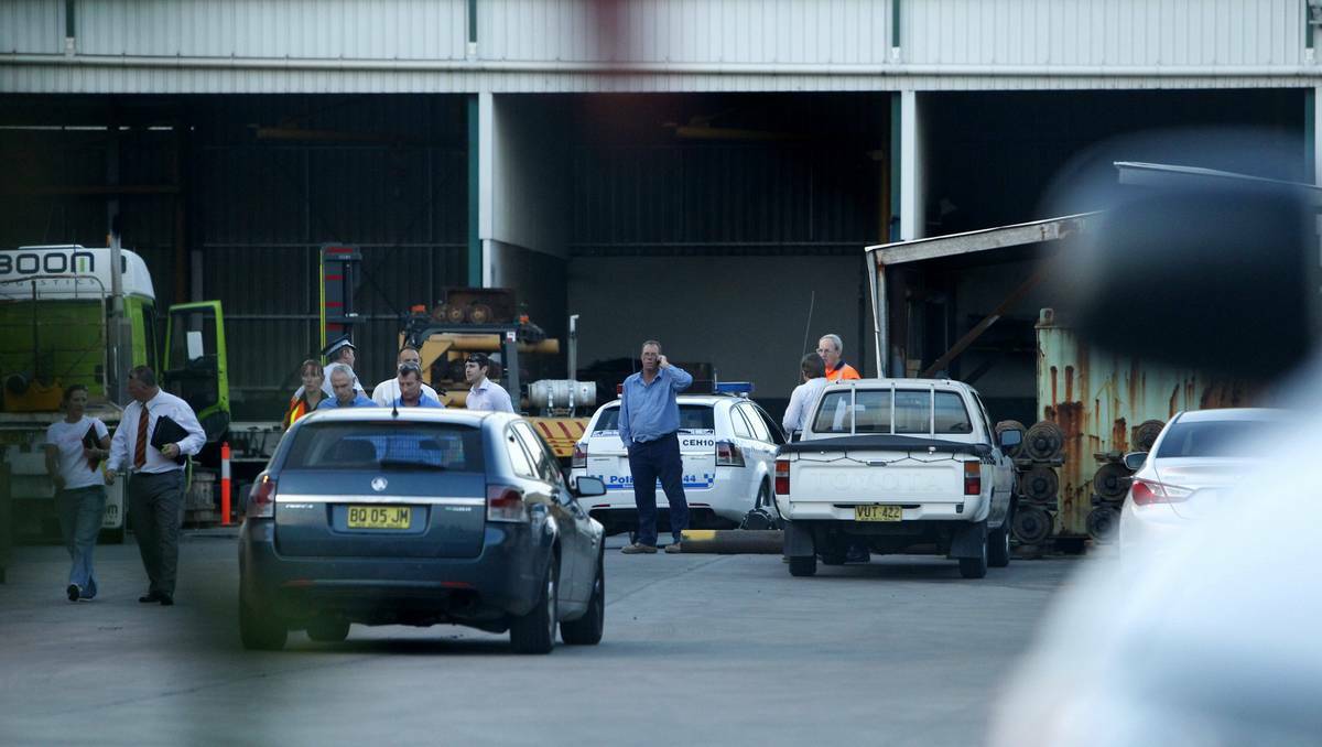 SCENE: The site of the fatal industrial accident at Rutherford yesterday. Picture Jonathan Carroll 