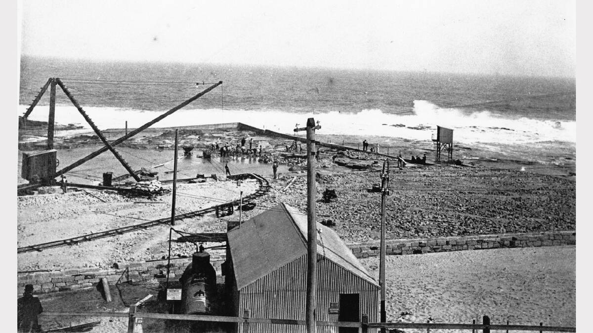 ARCHIVAL REVIVAL 1900s: Photographs from the Newcastle Herald's files. Newcastle Ocean Baths construction 1911.