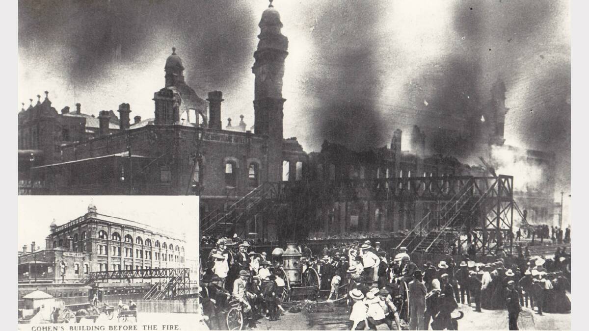 ARCHIVAL REVIVAL 1900s: Photographs from the Newcastle Herald's files. the David Cohen and Co warehouse on the corner of Market Street and Scott Street Newcastle after it was partially destroyed by fire in 1908.