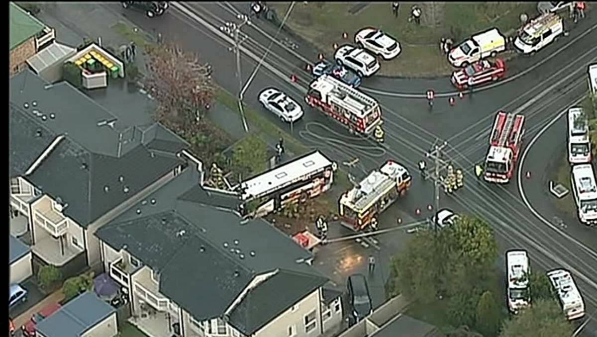 Scene of the fatal bus crash at  Greenfield and Richard Road, Empire Bay. Picture: NBN News