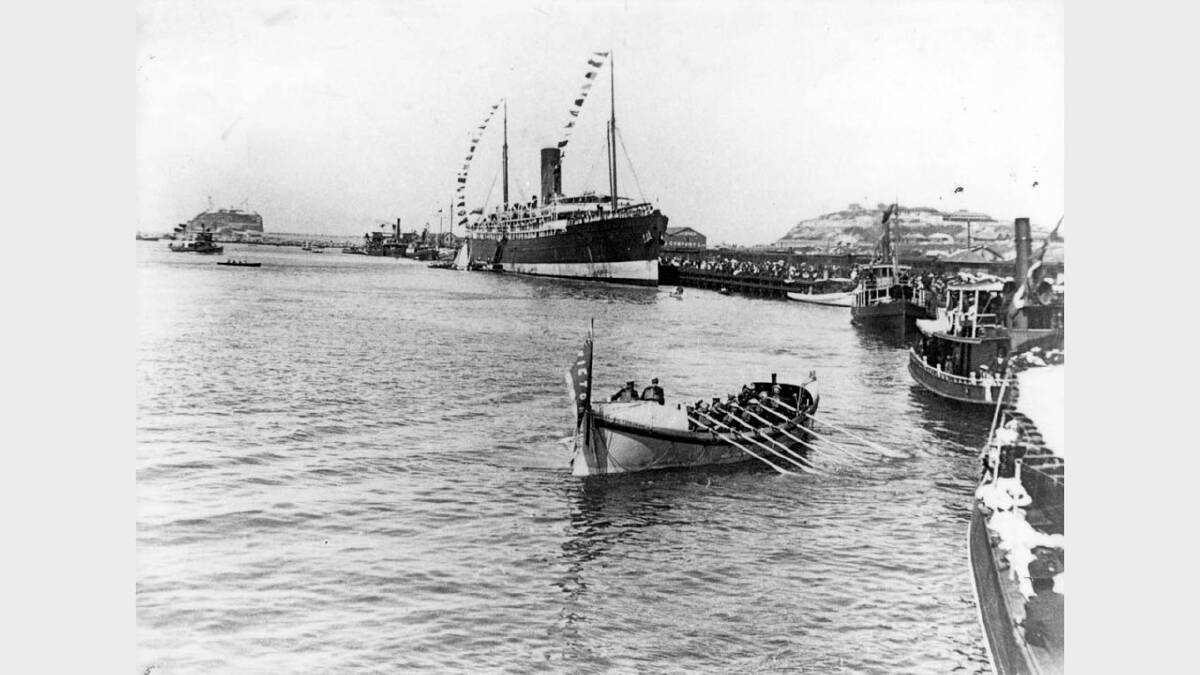 ARCHIVAL REVIVAL 1900s: Photographs from the Newcastle Herald's files.  Lifeboat Victoria II on Newcastle Harbour during the 1908 Newcastle harbour regatta 