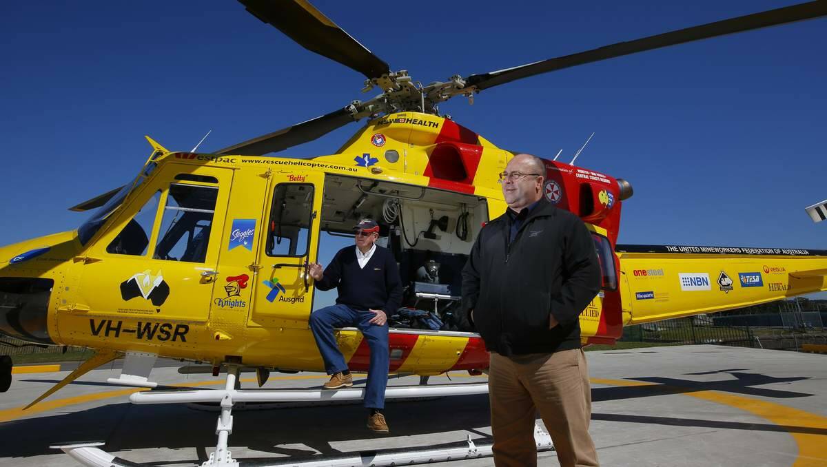  CONTINUE:  Westpac rescue helicopter chairman Cliff Marsh and  general manager Richard Jones welcome news of a state government contract extension.