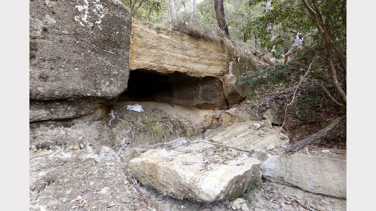Mine subsidence in the Mount Sugarloaf Conservation Area.  Grouting has been piped in to fill some cracks in the ground, while others are let open. Picture: Darren Pateman