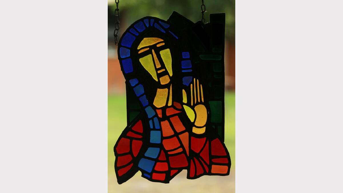 Stained glass work by late German artist Guenter Kaminski. There will be an auction of Kaminski's works both in stained glass and paintings. Picture Simone De Peak