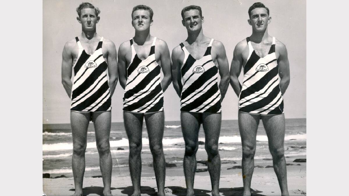 SURF LIFESAVING: Barry Arms (second from right) 