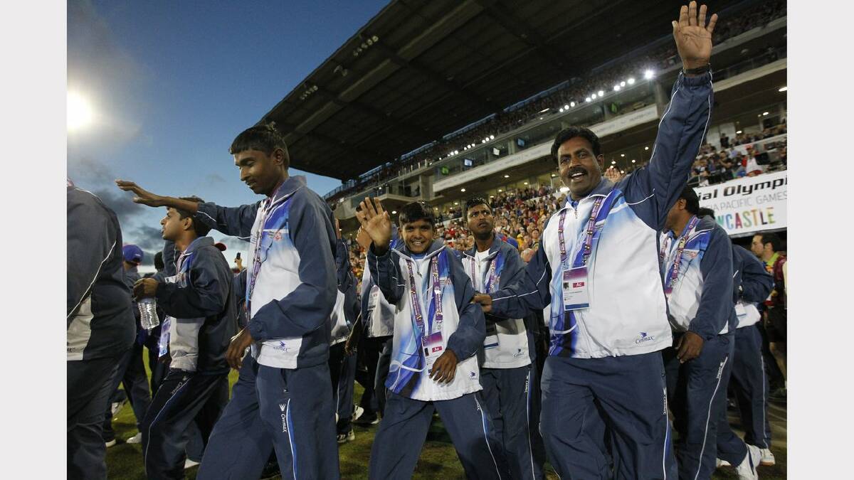 The opening ceremony of the Special Olympics on Sunday night.Athletes from Bharat arrive at the stadium. Picture Jonathan Carroll