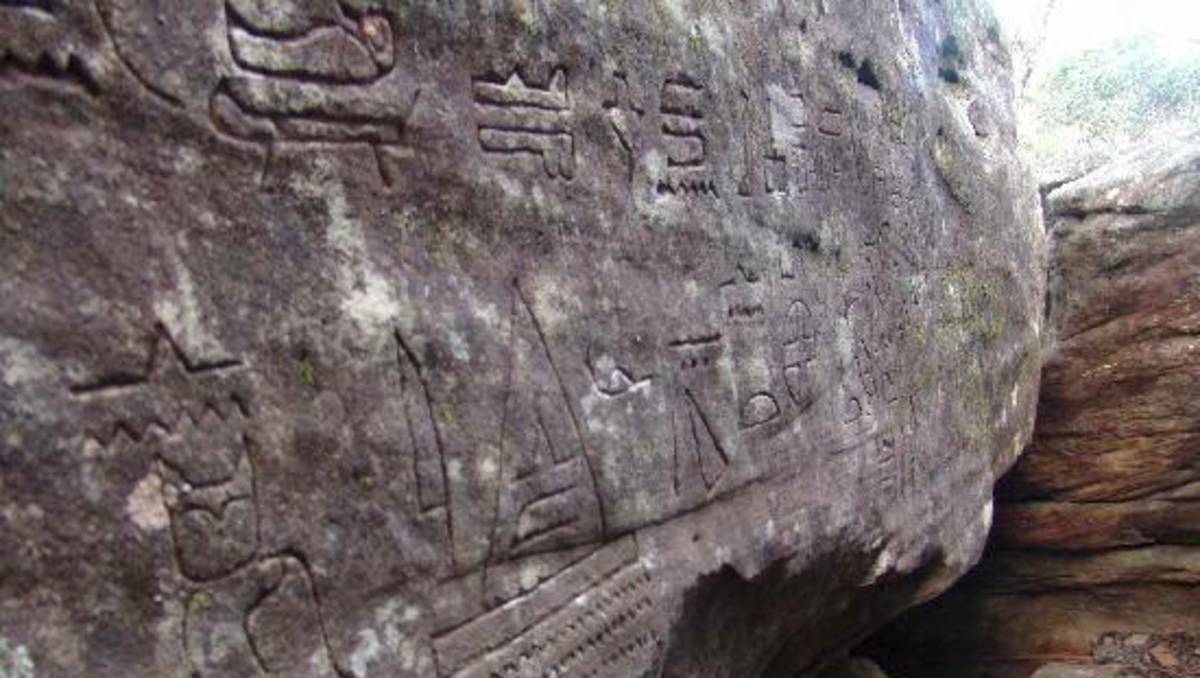 UNKNOWN ORIGIN: Detail of the Kariong hieroglyphs. 