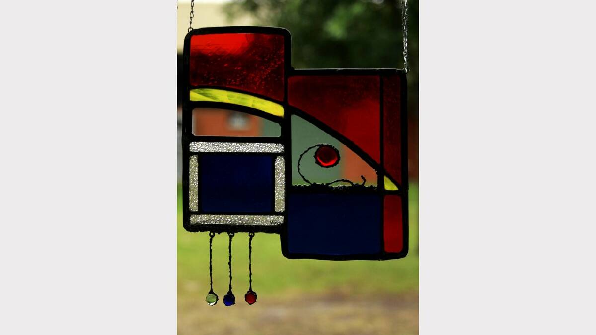 Stained glass work by late German artist Guenter Kaminski. There will be an auction of Kaminski's works both in stained glass and paintings. Picture Simone De Peak