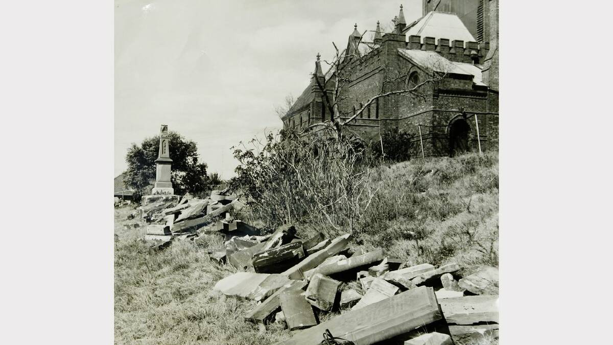 The cemetery at Christ Church Cathedral, Newcastle in 1968.  