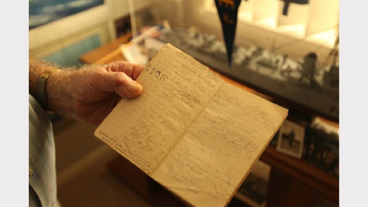  John Quinn's log book recording the Montebello blast.