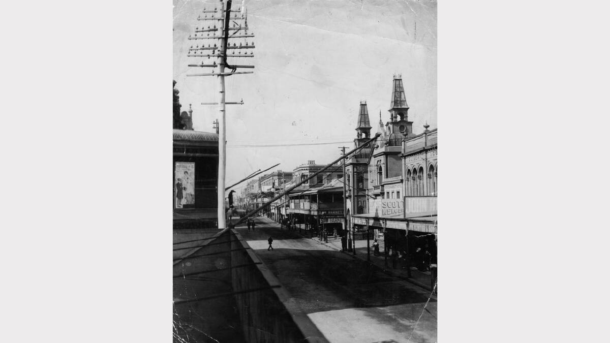 ARCHIVAL REVIVAL 1900s: Photographs from the Newcastle Herald's files.  Hunter Street, circa 1900, showing the ornate towers of the old Newcastle Borough Markets which were demolished in 1915. 