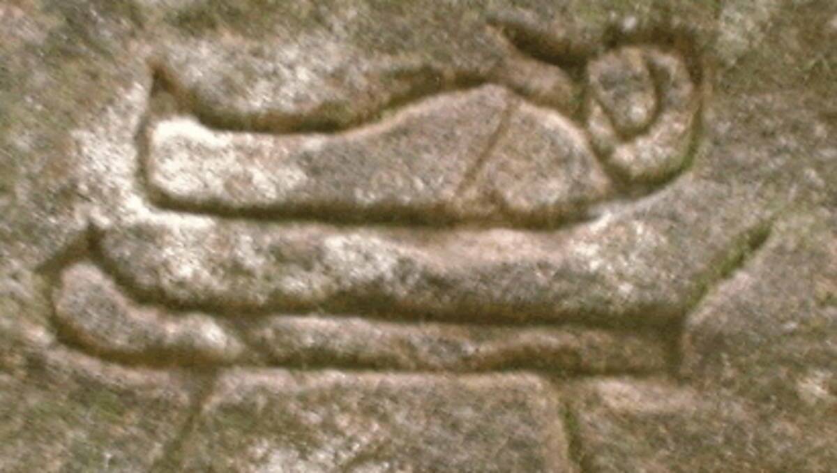 UNKNOWN ORIGIN: Detail of the Kariong hieroglyphs. 