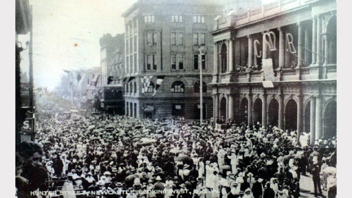 ARCHIVAL REVIVAL 1900s: Photographs from the Newcastle Herald's files. Arrival of Wallabies 8th January 1916 Hunter Street Newcastle in front of Newcastle Post Office.