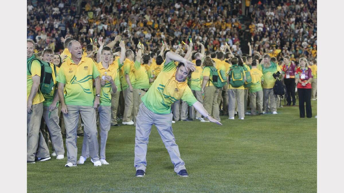 The opening ceremony of the Special Olympics on Sunday night. Australian athletes. Picture Jonathan Carroll