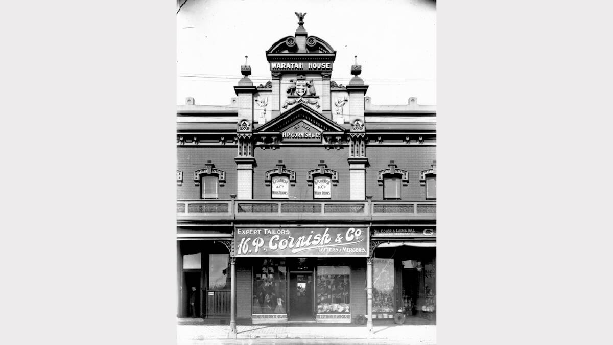 ARCHIVAL REVIVAL 1900s: Photographs from the Newcastle Herald's files. The premises of tailor H.P. Cornish at 523 Hunter Street, near Union Street, in 1910.