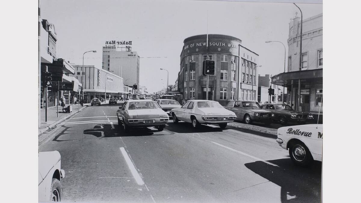 Hunter Street at bank corner,  on Friday July 16 1980.  