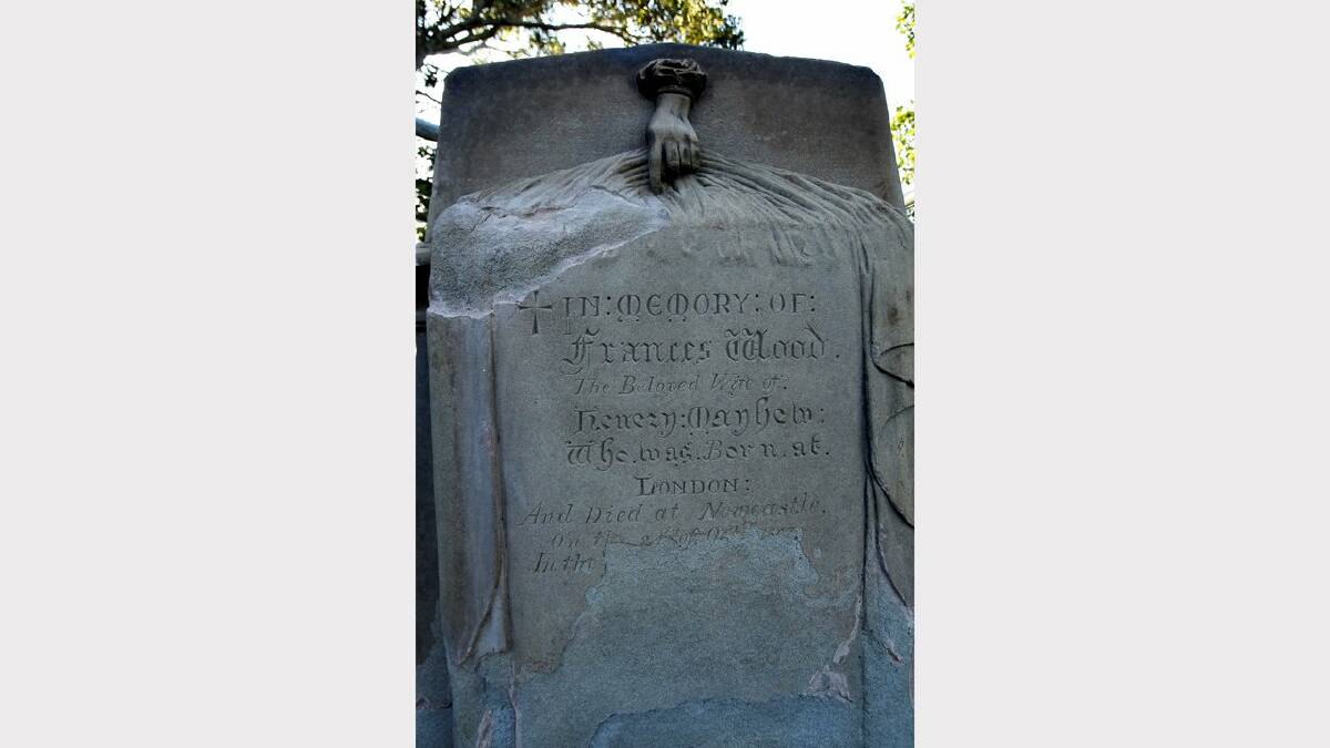 The headstone of Frances Wood which had restoration work last year to make it sit firmly. Picture MAX MASON-HUBERS 