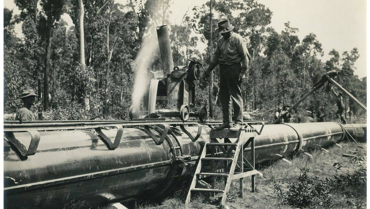 BIG PROJECT: Construction of the Chichester Trunk Gravity Main pipeline in the 1920s.