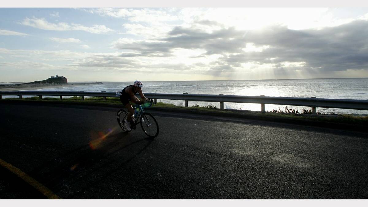 ENERGY: Action from the Sparke Helmore NBN Triathlon in Newcastle on Sunday. Picture Max Mason Hubers.
