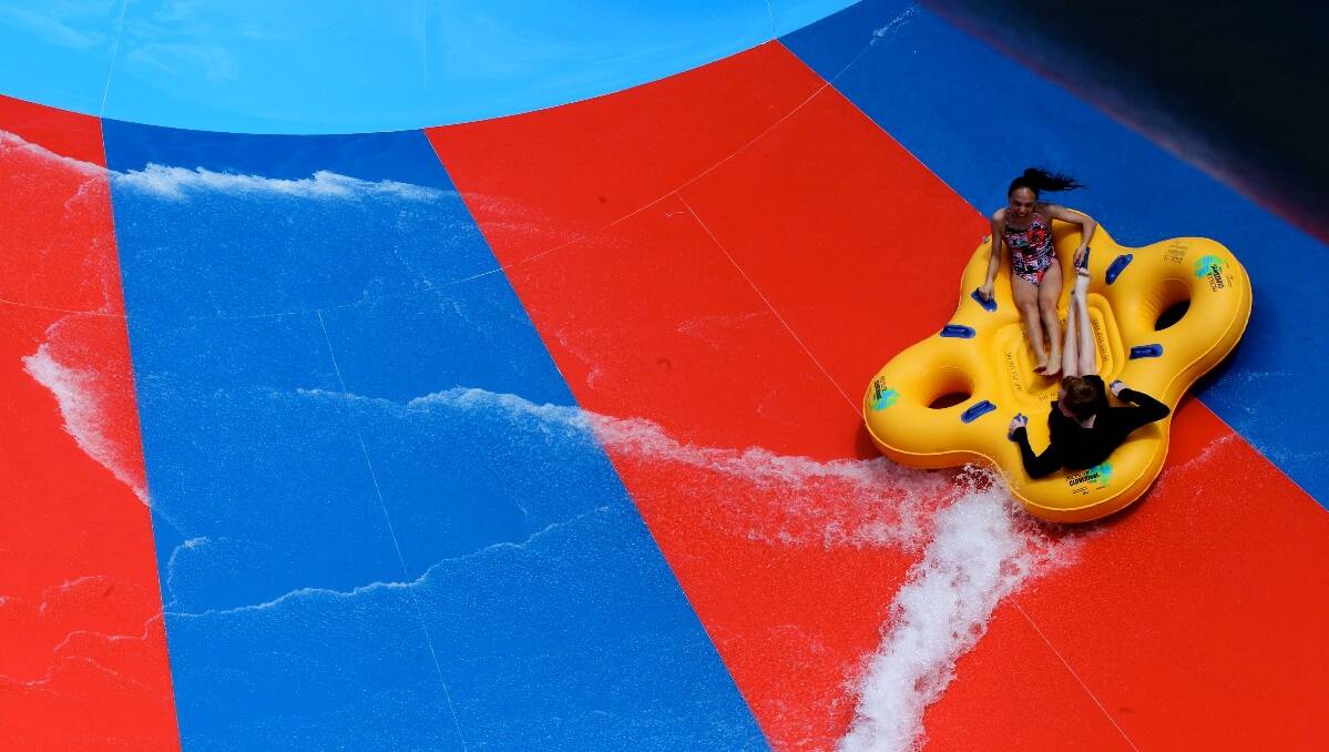 The opening day of the new Wet'n'Wild water park in Sydney in December. Picture: Ben Rushton