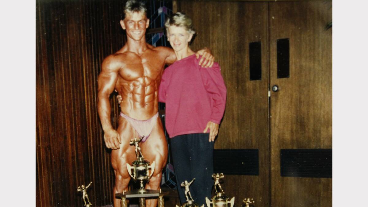 TRAINING BUDDY: Lee Priest-McCutcheon  with his mother,  Lyn Butterworth, celebrating his bodybuilding  successes when he was 17.