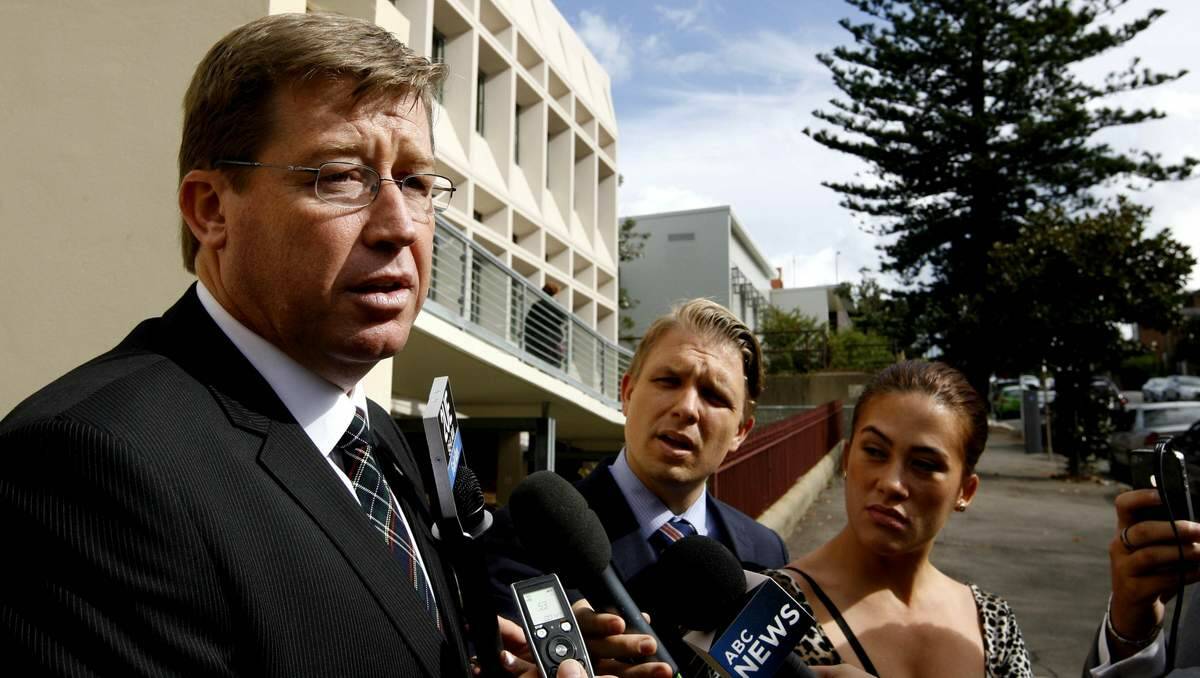DENIAL: Ex-police officer Troy Grant after giving evidence to the inquiry in Newcastle yesterday.  Picture: Darren Pateman