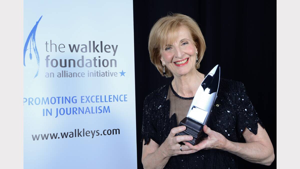 DOOR OPENER: Caroline Jones with the Walkley she was awarded last month for her Outstanding Contribution to Journalism. 