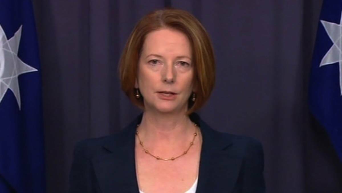RESPONSE: Prime Minister Julia Gillard announcing the royal commission to media today. 