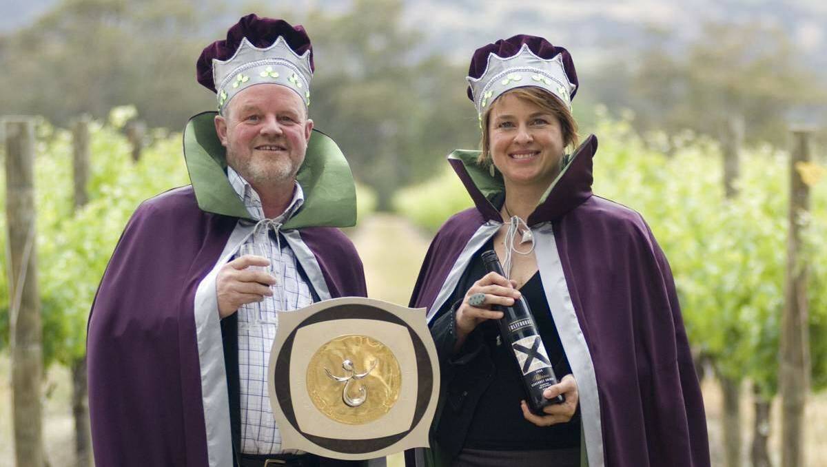 CROWNING GLORY: McLaren Vale 2008  Bushing Queen Rose Kentish, right, with   mentor, winemaker Brian Light.