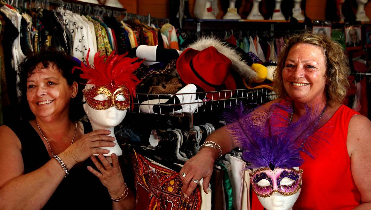 PASSIONATE: Owners of Alice’s Wonderland Costume Shop at Adamstown Wendy Dare and Ros Wooding.  PICTURE: SIMONE DE PEAK 