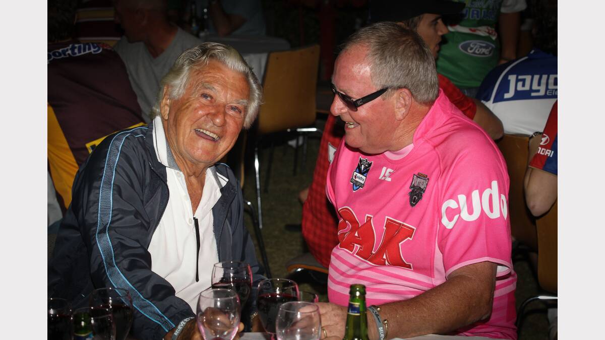 Bob Hawke and Jack Newton at the welcome BBQ.